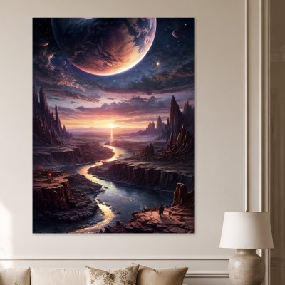 Mystische Fremdwelt bei Sonnenaufgang, Kunstwerk oder Poster