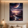 Mystische Fremdwelt bei Sonnenaufgang, Kunstwerk oder Poster