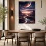 Mystische Fremdwelt bei Sonnenaufgang, Kunstwerk oder Poster