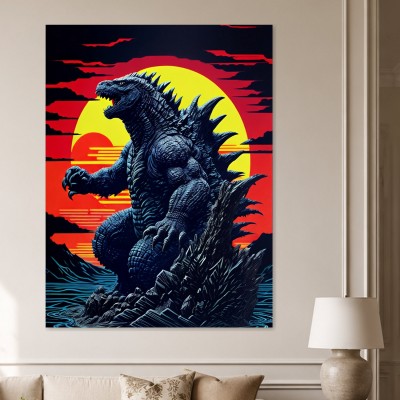 Godzilla Sonnenuntergang als Poster oder Fine Art Print