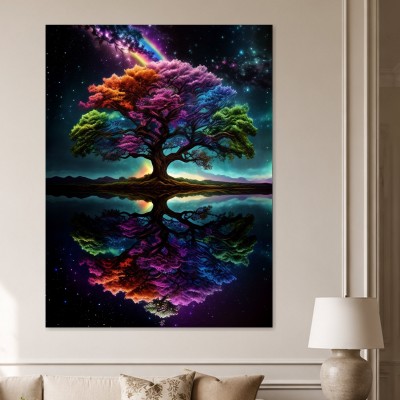 Farbenprächtiger Baum im Kosmos, Leinwand oder Fine Art Print