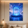 Futuristisches Checkpoint Wandbild oder Acrylbild mit leuchtender Portaloptik