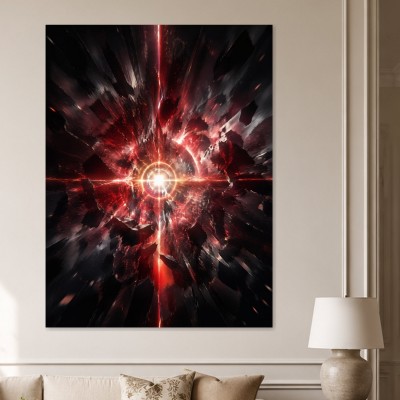 Abstraktes Wandbild mit rotem Lichtspiel, Fine Art Print oder Acrylbild