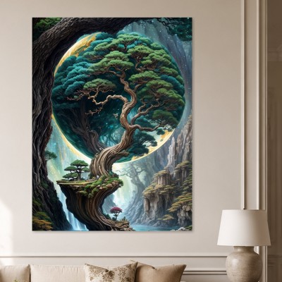 Magischer Weltenbaum als Fantasy Kunstdruck und Modernes Wandbild