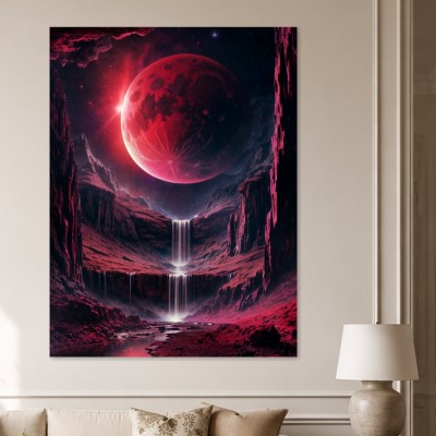 Magisches Fantasy Tal mit Mond und Wandbild oder Kunstdruck