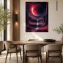 Magisches Fantasy Tal mit Mond und Wandbild oder Kunstdruck