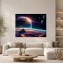 Kosmische Landschaft mit Planeten, Wandbild oder Fine Art Print