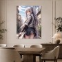 Anime-Porträt mit Stadtblick als Poster oder Leinwand
