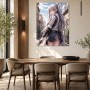 Anime-Porträt mit Stadtblick als Poster oder Leinwand