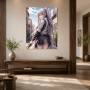 Anime-Porträt mit Stadtblick als Poster oder Leinwand