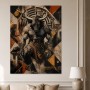 Starker Stier im goldenen Kontrast, Modernes Wandbild oder Acrylbild