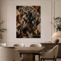 Starker Stier im goldenen Kontrast, Modernes Wandbild oder Acrylbild