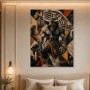 Starker Stier im goldenen Kontrast, Modernes Wandbild oder Acrylbild