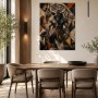 Starker Stier im goldenen Kontrast, Modernes Wandbild oder Acrylbild