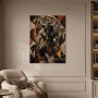 Starker Stier im goldenen Kontrast, Modernes Wandbild oder Acrylbild