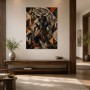 Starker Stier im goldenen Kontrast, Modernes Wandbild oder Acrylbild