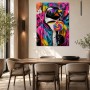 Bunter Pinguin mit Lollipop, Pop Art Wandbild oder Poster