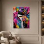 Bunter Pinguin mit Lollipop, Pop Art Wandbild oder Poster