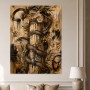 Antike Schlange am Säulenmotiv, Wandbild oder Kunstdruck