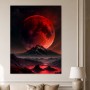 Roter Mond über dunkler Berglandschaft, Kunstwerk oder Fine Art Print
