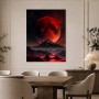 Roter Mond über dunkler Berglandschaft, Kunstwerk oder Fine Art Print