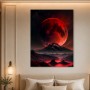 Roter Mond über dunkler Berglandschaft, Kunstwerk oder Fine Art Print