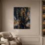 Zeus in Gold und Dunkelblau, Acrylbild oder Kunstdruck