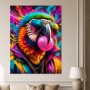 Bunter Papagei mit Sonnenbrille, Poster oder Wandbild im Pop-Art-Stil