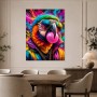 Bunter Papagei mit Sonnenbrille, Poster oder Wandbild im Pop-Art-Stil