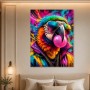 Bunter Papagei mit Sonnenbrille, Poster oder Wandbild im Pop-Art-Stil