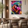 Bunter Papagei mit Sonnenbrille, Poster oder Wandbild im Pop-Art-Stil