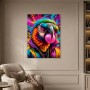 Bunter Papagei mit Sonnenbrille, Poster oder Wandbild im Pop-Art-Stil