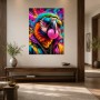 Bunter Papagei mit Sonnenbrille, Poster oder Wandbild im Pop-Art-Stil