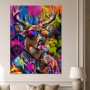 Buntes Hirschmotiv als Modernes Wandbild oder Poster