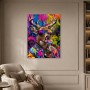 Buntes Hirschmotiv als Modernes Wandbild oder Poster