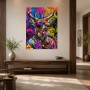 Buntes Hirschmotiv als Modernes Wandbild oder Poster