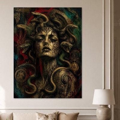 Medusas Antlitz als Kunstwerk oder Designer Wandbild