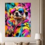 Bunter Erdmännchen mit Sonnenbrille, Poster oder Kunstdruck für moderne Räume