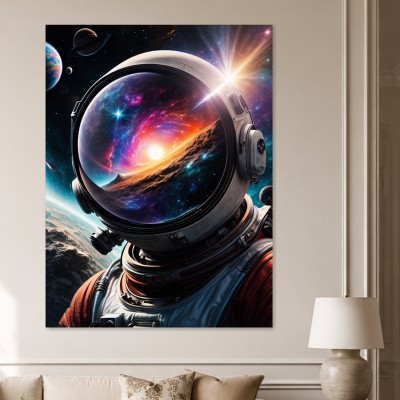 Kosmischer Astronaut als Acrylbild oder Leinwandbild