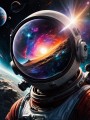 Kosmischer Astronaut als Acrylbild oder Leinwandbild