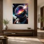 Kosmischer Astronaut als Acrylbild oder Leinwandbild
