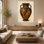 Antike Vase mit mythologischer Szene, Kunstdruck oder Wandbild