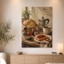 Stillleben mit Brot und Kaffee als Leinwand oder Poster
