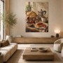 Stillleben mit Brot und Kaffee als Leinwand oder Poster