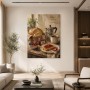 Stillleben mit Brot und Kaffee als Leinwand oder Poster