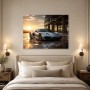 Silberner Supersportwagen als Gallery Print oder Leinwand