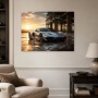 Silberner Supersportwagen als Gallery Print oder Leinwand