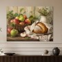 Stillleben mit Äpfeln und Brot als Kunstdruck oder Leinwandbild
