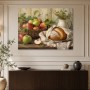 Stillleben mit Äpfeln und Brot als Kunstdruck oder Leinwandbild