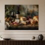 Stillleben mit Wein und Käse als Kunstdruck oder Fine Art Print